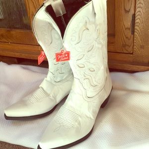 White Tony Lama Boots